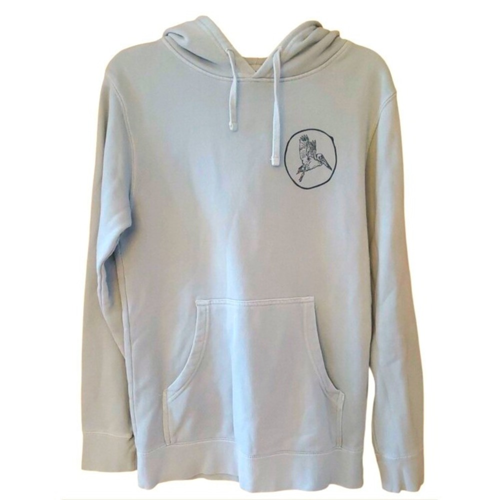 Berdels Santa Cruz Light Blue Men's Hoodie with Pelican Graphic Size XS Oversize